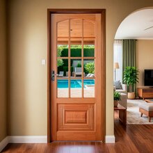 Folha De Porta Maciça Em Eucalipto Acabamento Natural 210x72c