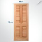 Folha De Porta Maciça Em Eucalipto Acabamento Natural 210x82c