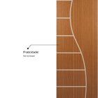 Folha De Porta Madeira Decorada 210x60cm Espessura 3,5cm Cant