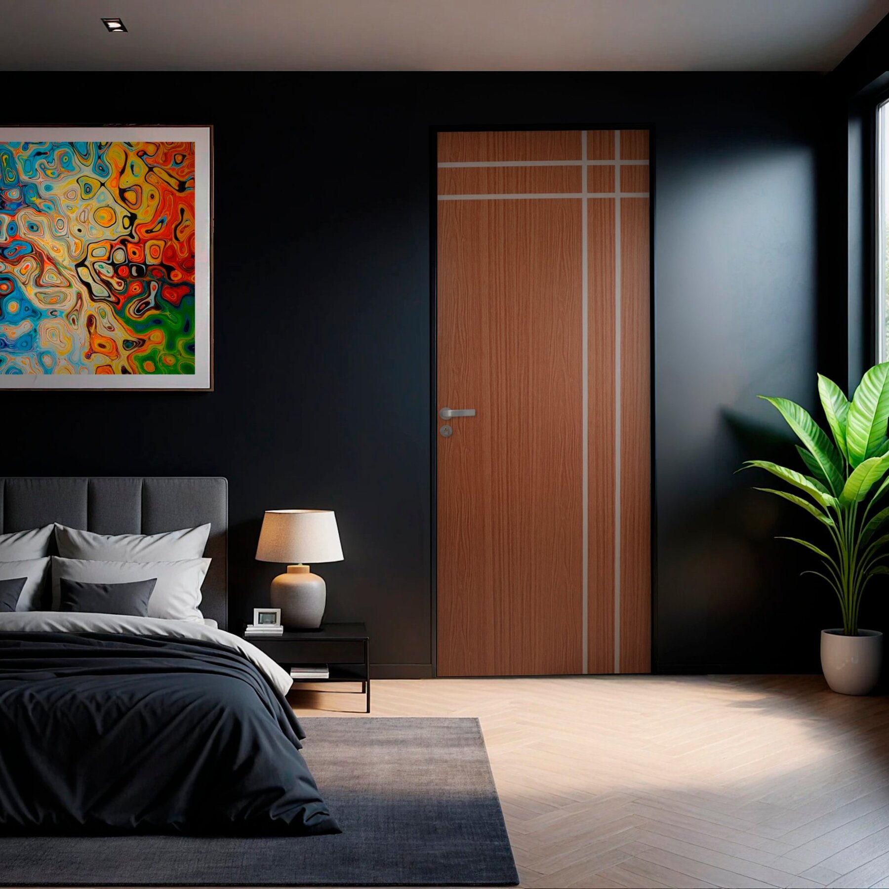 Folha De Porta Madeira Decorada 210x80cm Espessura 3,5cm