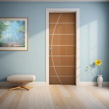 Folha De Porta Madeira Decorada 210x90cm Espessura 3,5cm Nebl