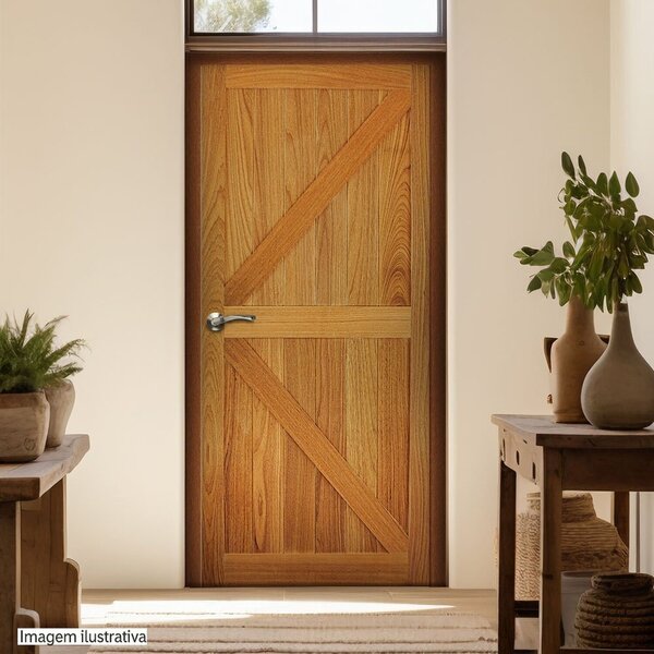 Folha De Porta Madeira Maciça Angelim 210cm X 90cm Celeiro Jo