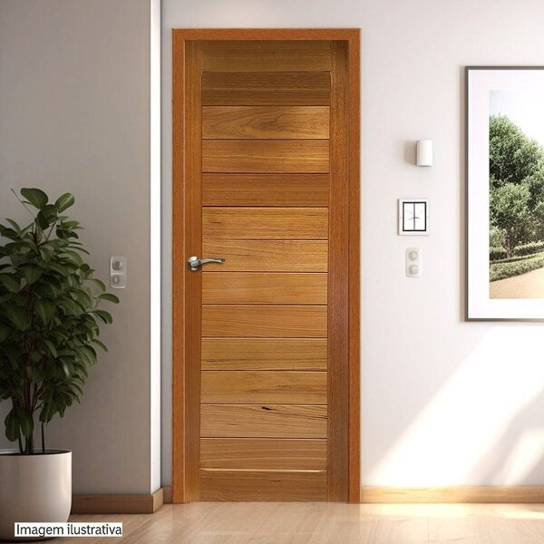Folha De Porta Madeira Maciça Angelim 210x60x3,3 Petropolitan