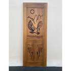 Folha De Porta Madeira Maciça Entalhada Águia 80x210x3,5cm Ce