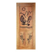Folha De Porta Madeira Maciça Entalhada Águia 80x210x3,5cm Ce