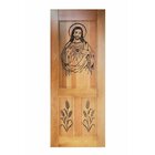 Folha De Porta Madeira Maciça Entalhada Cristo 80x210x3,5cm C