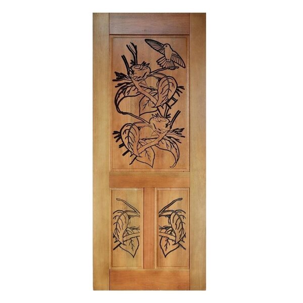 Folha De Porta Madeira Maciça Entalhada Ninho 90x210x3,5cm Ce