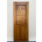 Folha De Porta Madeira Maciça Meia Grade Coração Geometric 90