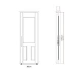 Folha De Porta Madeira Maciça Meia Grade Noruega 80x210x3,5cm