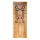 Folha De Porta Madeira Maciça Meia Grade Noruega 80x210x3,5cm