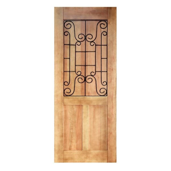 Folha De Porta Madeira Maciça Meia Grade Noruega 80x210x3,5cm