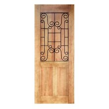 Folha De Porta Madeira Maciça Meia Grade Noruega 90x210x3,5cm