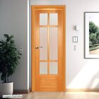 Folha De Porta Madeira Maciça Tauari 210x60cm Almofada E Vidr