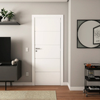 Folha de Porta de Madeira Sarrafeada Decorado Pintura UV Branco 2,10x0,62m Artens