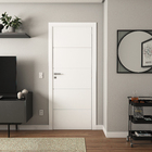 Folha de Porta de Madeira Sarrafeada Decorado Pintura UV Branco 2,10x0,82m Artens