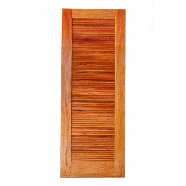 Folha de Porta de Giro Veneziana Madeira Maciça Natural Angelim Modelo 334 2,10x0,82m Galon