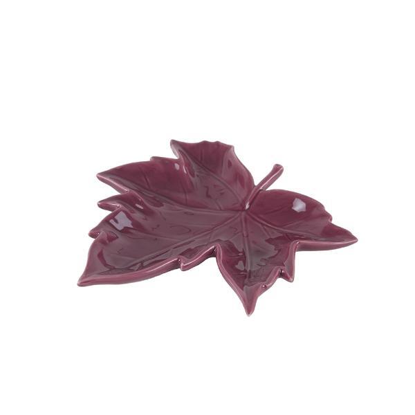 Folha Decorativa Cerâmica Royal Decor 16x16x3cm Vermelha