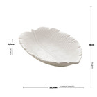 Folha Decorativa De Cerâmica Banana Leaf Branco 23cm X 16cm X