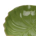 Folha Decorativa De Ceramica Verde 28 5x27x7cm Lyor 3873