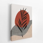 Folha Silhueta Planta Abstrato Quadro Canvas 100x70cm