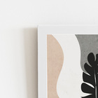 Folha Silhueta Planta Colorido Quadro Moldura Branca 60x40cm