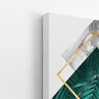 Folhas E Formas Geométricas Losango Quadro Canvas 140x90cm