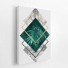 Folhas E Formas Geométricas Losango Quadro Canvas 60x40cm