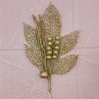 Folhas Flores Enfeite Natal Gliter Dourado De 45cm Kit 4pçs