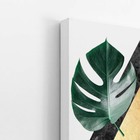Folhas Tropicais Verde E Dourado Quadro Canvas 120x80cm