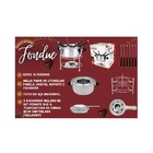 Fondue Completo Kit 11 Peças Em Inox Com Panela Giratória