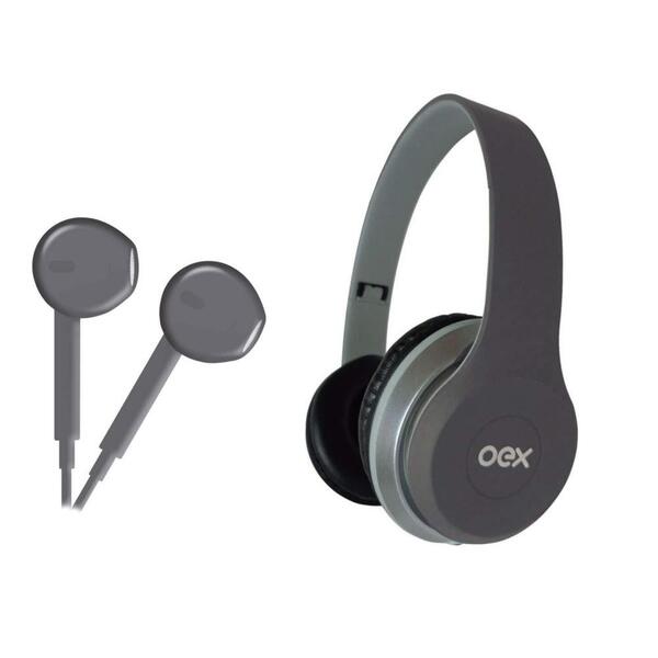 Fone De Ouvido Headset Oex Hf100 Combo Twin Branco Cinza | Leroy Merlin