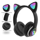 Fone De Ouvido Bluetooth Gatinho 5.0 Dobravel Preto P33