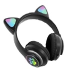 Fone De Ouvido Bluetooth Gatinho 5.0 Dobravel Preto P33