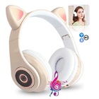 Fone De Ouvido Bluetooth Gatinho 5.0 Dobravel Rosa