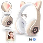 Fone De Ouvido Bluetooth Gatinho 5.0 Dobravel Rosa