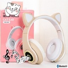 Fone De Ouvido Bluetooth Gatinho 5.0 Dobravel Rosa