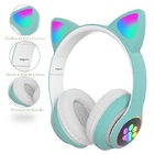 Fone De Ouvido Gatinho 5.0 Dobravel Bluetooth Azul P33