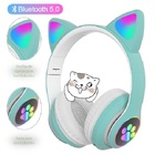 Fone De Ouvido Gatinho 5.0 Dobravel Bluetooth Azul P33