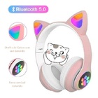 Fone De Ouvido Gatinho Bluetooth 5.0 Dobravel Rosa P33