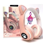 Fone De Ouvido Gatinho Bluetooth 5.0 Dobravel Rosa P33