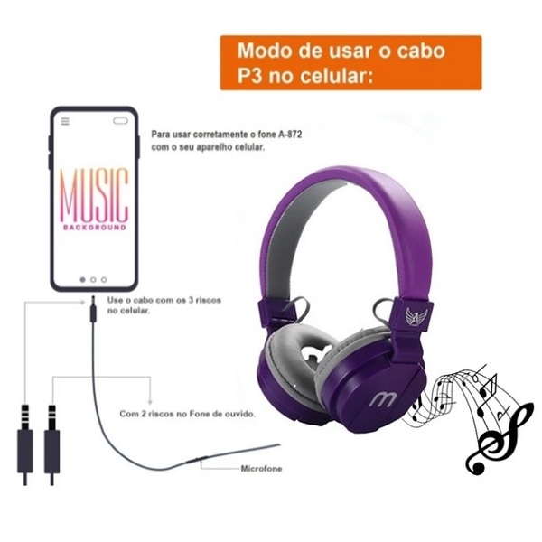 Fone de ouvido in ear com microfone isolamento de ruido externo super Bass  fon -10032 Inova Roxo em Promoção | Ofertas na Americanas