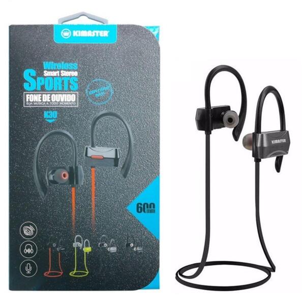 Fone De Ouvido Stereo Sport Bluetooth Kimaster K30 Chumbo