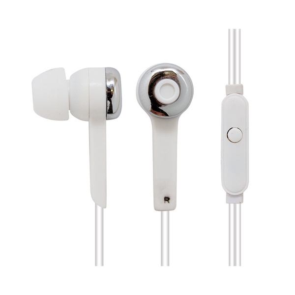 Fone De Ouvido Tipo Earphone Com Microfone - Prata