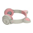 Fone Ouvido Bluetooth Sem Fio Orelha Gato Led Mic P2 Sd Lc-83