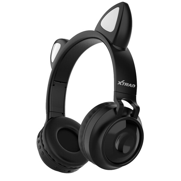 Fone Ouvido Bluetooth Sem Fio Orelha Gato Led Mic P2 Sd Lc-83