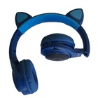 Fone Ouvido Bluetooth Wireless Orelha Gato Led Mic P2 Sd Lc-8