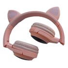 Fone Ouvido Bluetooth Wireless Orelha Gato Led Mic P2 Sd Lc-8