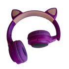 Fone Ouvido Bluetooth Wireless Orelha Gato Led Mic P2 Sd Lc-8