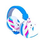 Fone Ouvido Cartoon Unicornio C/microfone E C/fio – Azul