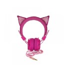 Fone Ouvido Headphone Orelha De Gato C/glitter Zat251 Rosa